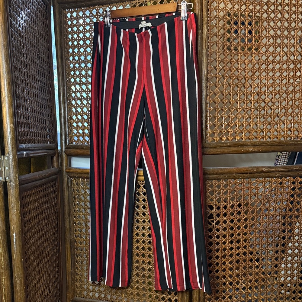 Striped Womens Pants in Red, Black, and White